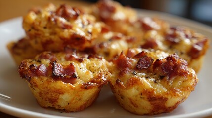 Savory egg muffins with bacon and cheese for breakfast