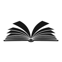 Stylized Open Book Illustration with Abstract Pages - Bold Minimalist Design in Black and White Contrast Against Clean Background