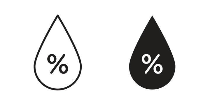Humidity icon outline vector set. icon vector isolated on white background. EPS 10