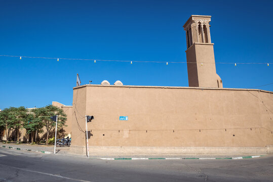 Wind catcher tower seen from Alavi Street in Kashan, Iran