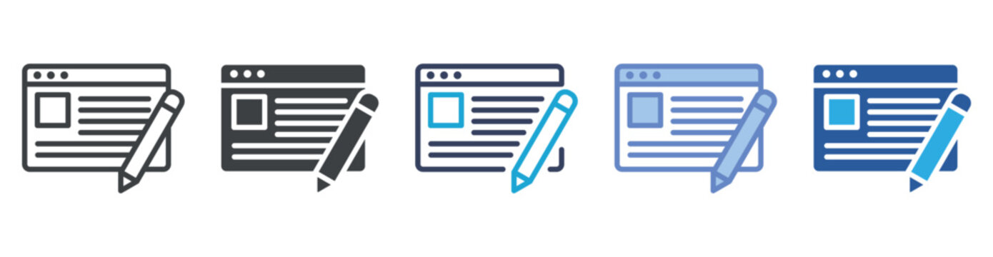 Blog icon set multiple style collection