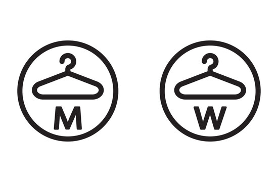 Fitting room for man and woman  icon vector for web design