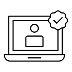 verified influencer line icon with editable stroke