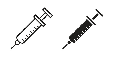 Syringe icon outline vector set. icon vector isolated on white background. EPS 10 © Zandra