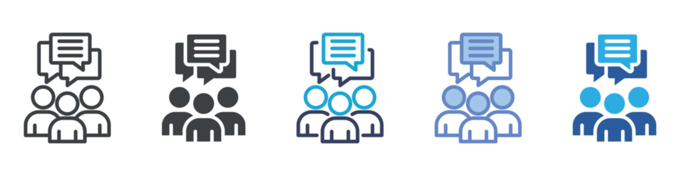 Group Talk icon set multiple style collection