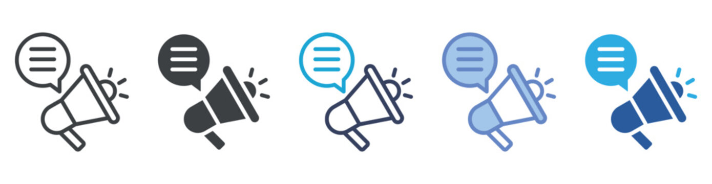 Announce icon set multiple style collection