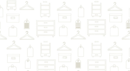 Fototapeta premium Seamless pattern of storage furniture and retail icons