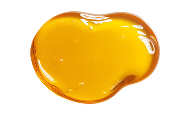 Golden Honey Drip on White Background