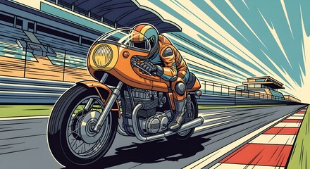 Obraz premium High-Speed Motorcycle Racer on Race Track