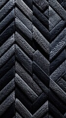 Herringbone Patterned Black and Gray Woven Wood Texture Vertical