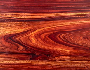 Close Up of Exotic Wood Grain Texture Rich in Reds and Oranges