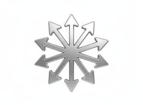 Arrows radiating from center in multiple directions, symbolizing diversity and choice, in a graphic illustration