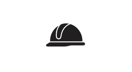 Fototapeta premium Monochrome vector illustration of a safety hard hat, an essential piece of personal protective equipment for construction workers and industrial professionals