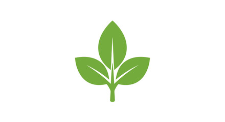 Green Leaf Icon Symbolizing Nature, Ecology, and Sustainable Growth