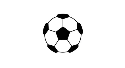 Clean black and white vector illustration of a classic soccer ball, perfect for sports-themed graphics, athletic designs, game icons, or representing active team play and competitive recreation
