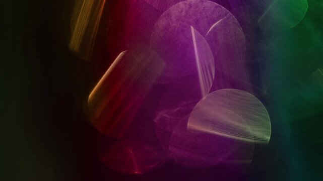 light leak and bokeh overlay with colorful flares and soft circles, perfect for adding atmosphere to videos.