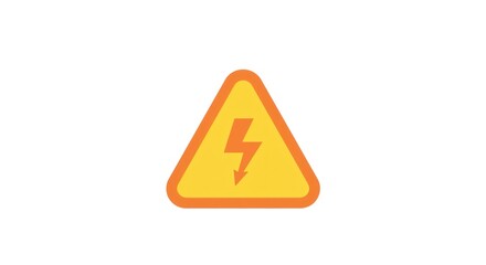 High Voltage Electrical Warning Sign Icon with Lightning Bolt Symbol, Indicating Danger and Caution for Safety in Industrial and Workplace Environments