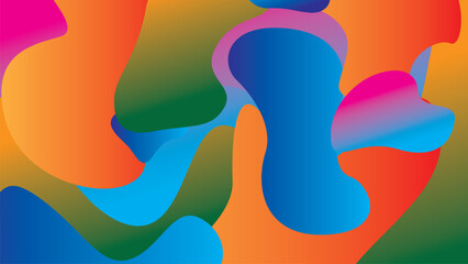 Colorful abstract background with smooth flowing shapes and vibrant gradient colors, ideal for modern design or creative digital artwork.
