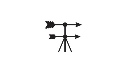 Abstract Meteorological Wind Direction Indicator Symbol with Opposing Arrows Representing Atmospheric Movement and Weather Monitoring Concept for Forecasting and Environmental Data
