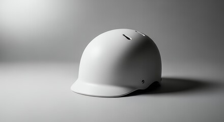 Fototapeta premium White Hard Hat on Gray Background with Dramatic Lighting.