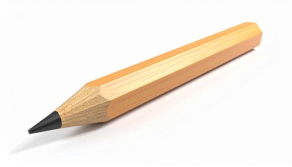 Fototapeta premium Close Up of a Sharpened Yellow Pencil on White Background in Studio Lighting