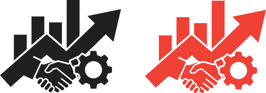 Black and white flat vector icons of laptops displaying computer code with a mechanical gear icon