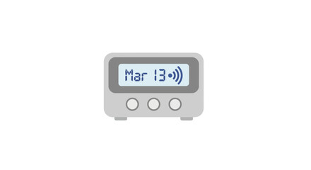 Digital Radio Receiver Device with Date Display on Screen.