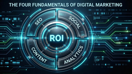 Fototapeta premium Digital Marketing Fundamentals - ROI