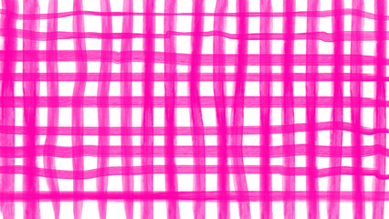 Seamless hand painted pink gingham check pattern with soft watercolor texture. Warm cheerful plaid background ideal for fabric, wallpaper, packaging, stationery, kitchen and summer designs