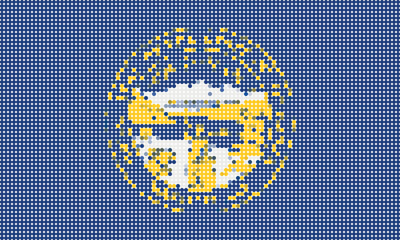 Flag of Nebraska pixel art of dots