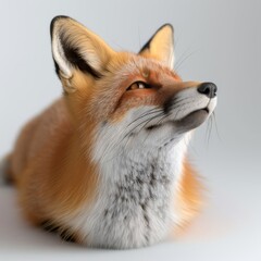Fototapeta premium Close-Up of a Cute Fox with a Calm Expression.