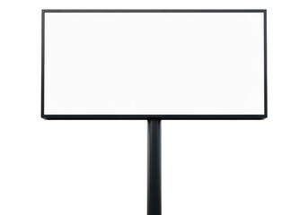 Obraz premium A black and white image of a blank signpost with a rectangular sign. isolated on transparent background