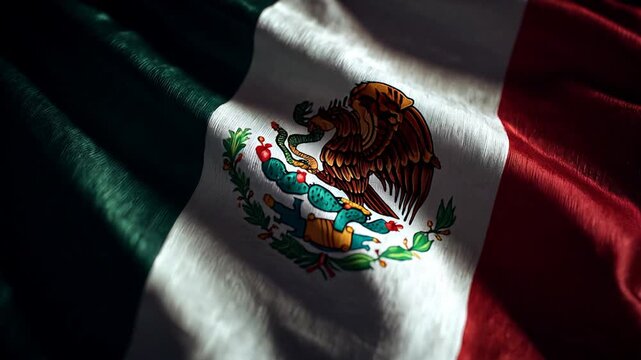 mexican flag waving in the wind. flag of mexico