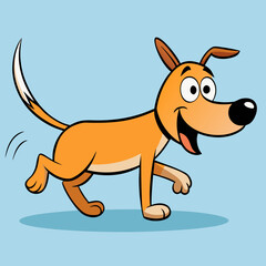 Fototapeta premium Happy dog running with joyful expression outdoors