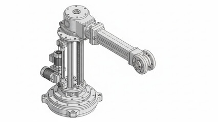 Industrial Pneumatic Cylinder CAD Model Rendering &ndash; Linear Actuator Mechanical Assembly Design