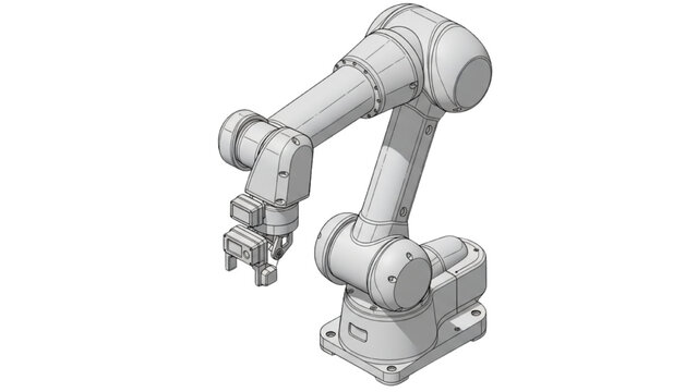 Collaborative Robot Arm CAD Model Rendering &ndash; 6 Axis Cobot Industrial Automation Design