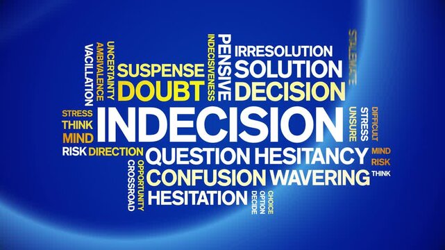 indecision animated word cloud-text design animation tag kinetic typography seamless loop.