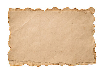 Fototapeta premium Blank Torn Edge Paper Sheet Rustic Texture Isolated on Transparent Background
