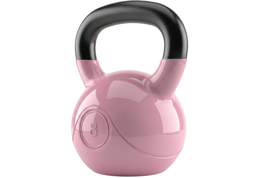 Pink kettlebell weight isolated on transparent background