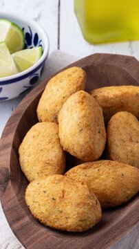 Bolinho de bacalhau or codfish balls, typical portuguese snack