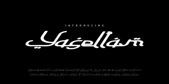 Yasellam Font is Elegant script display font with flowing strokes and Arabic-inspired curves, perfect for luxury branding, logos, and stylish titles.