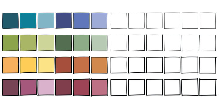 Hand-drawn cartoon and doodle set of rectangles on a white background.