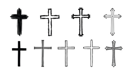 Minimalist cross designs: 9 unique vector illustrations