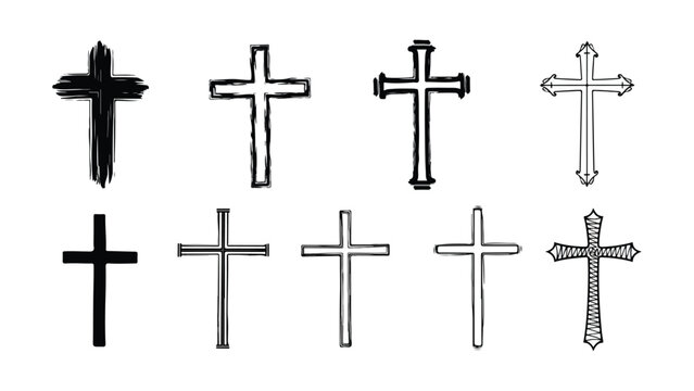 Minimalist cross designs: 9 unique vector illustrations