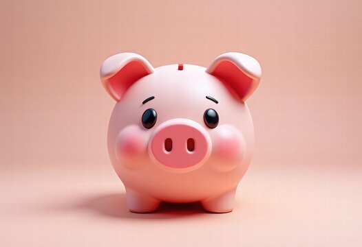 pig piggy bank on a pink background. deposits and savings