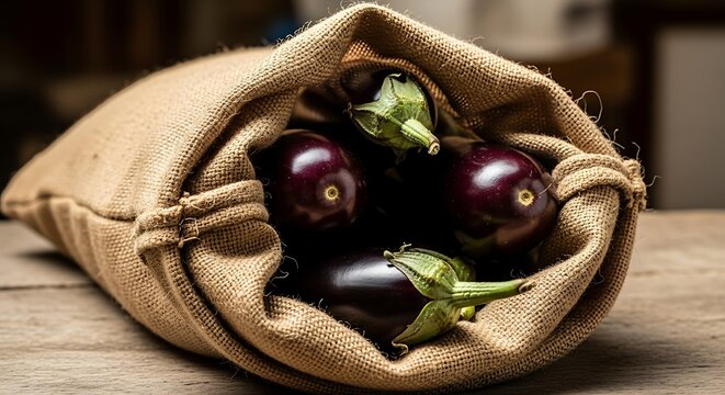 Vibrant Purple Eggplant on White Background