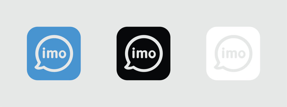 imo logo icon blue black white rounded square social media app button vector set