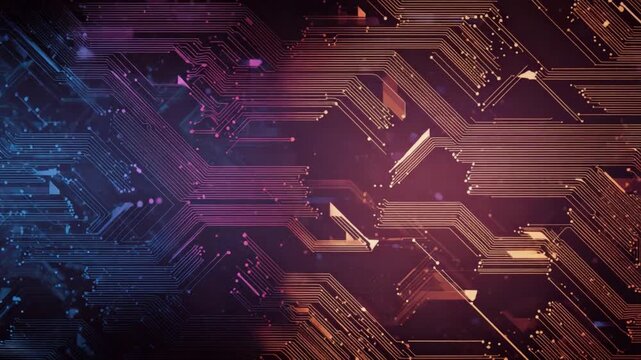 Circuit Board Aesthetics: Captivating abstract view of a circuit board, showcasing the intricate network of electronic pathways with mesmerizing colors and textures.
