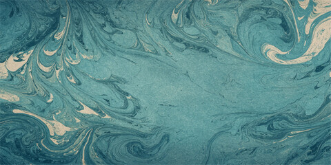 Abstract blue water surface with a frozen ice texture and winter frost pattern creates a cold marble grunge design on this light nature wallpaper © MAHIN