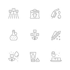 Set line icons of canola
